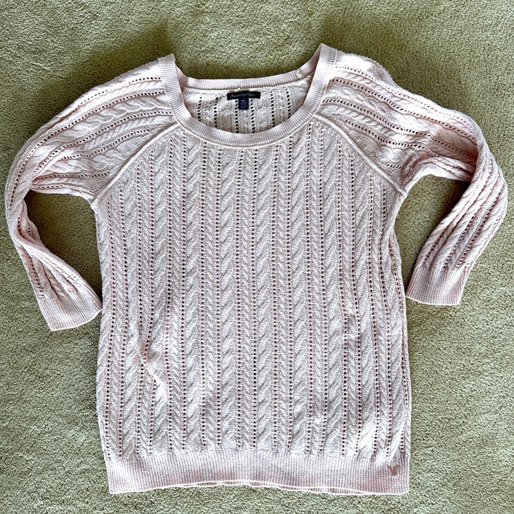American Eagle holey sweater